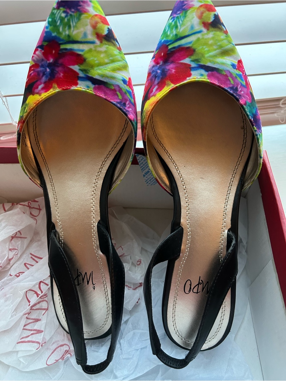 Impo Floral Pointed Slingback Heels in Multicolor - Picture 4 of 6